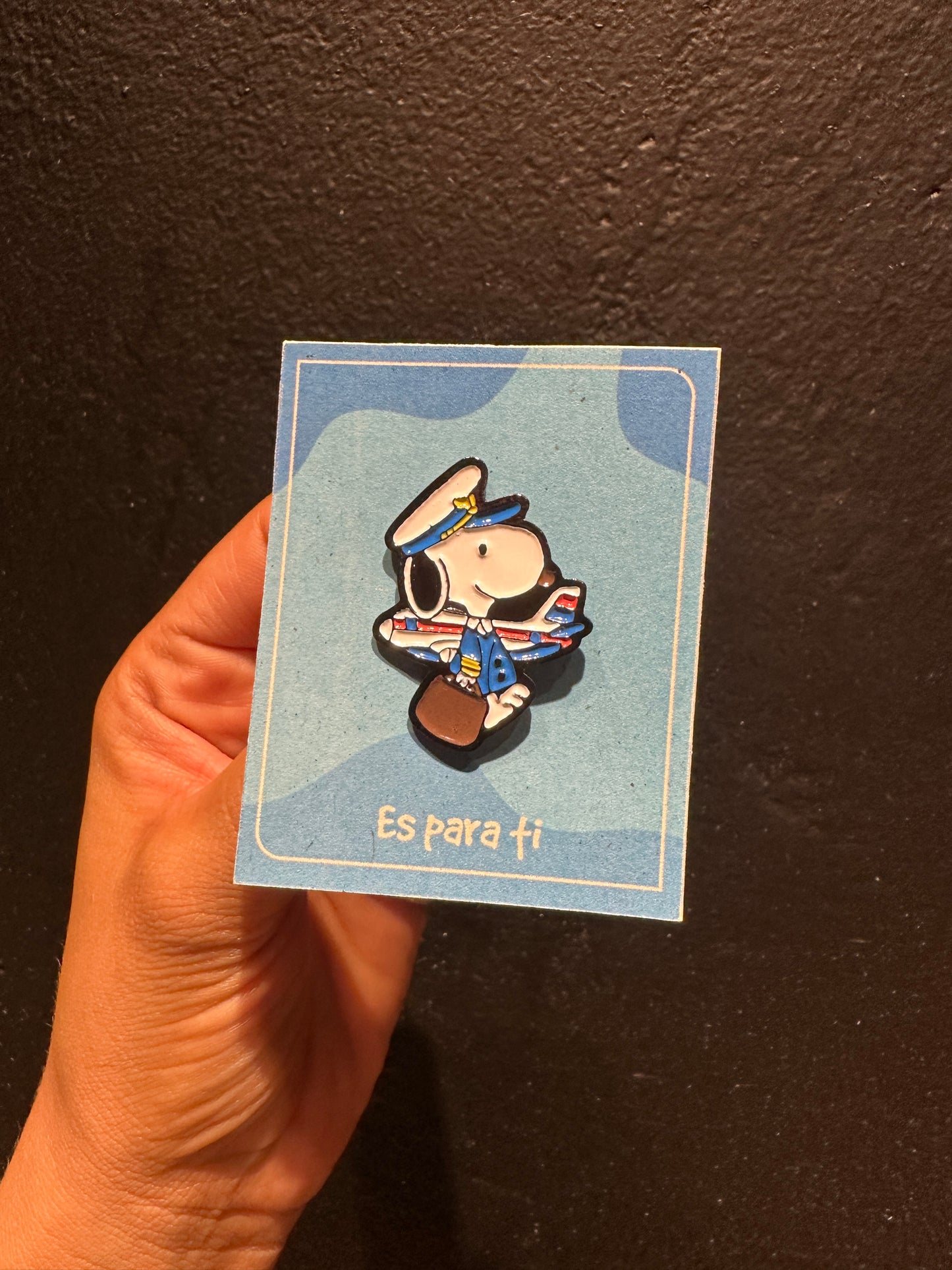 Snoopy piloto maleta café