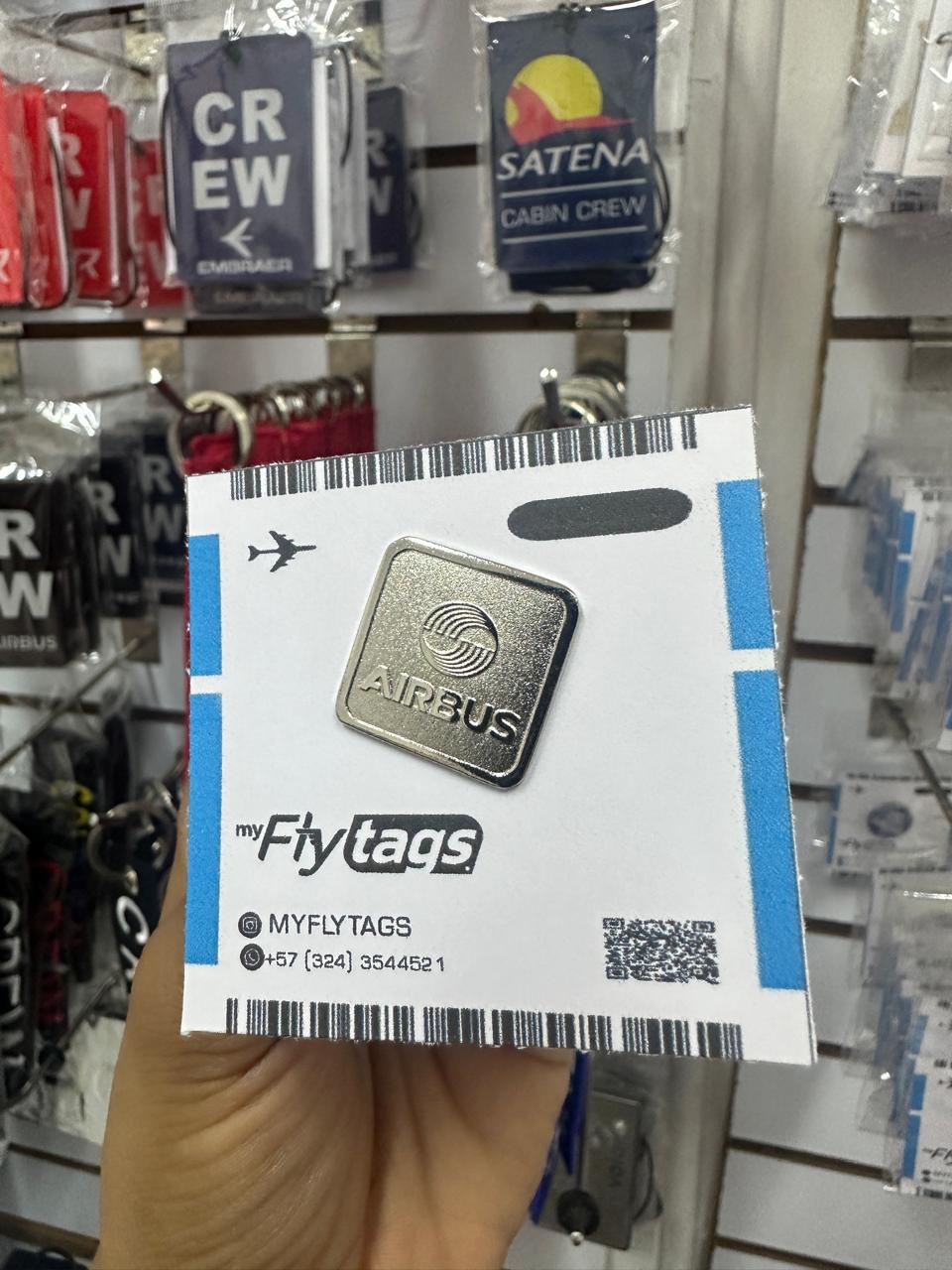 Pin plateado Alto y bajo relieve Airbus