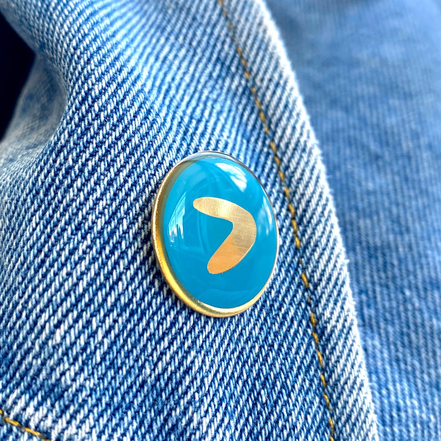 Pin circular Viva azul