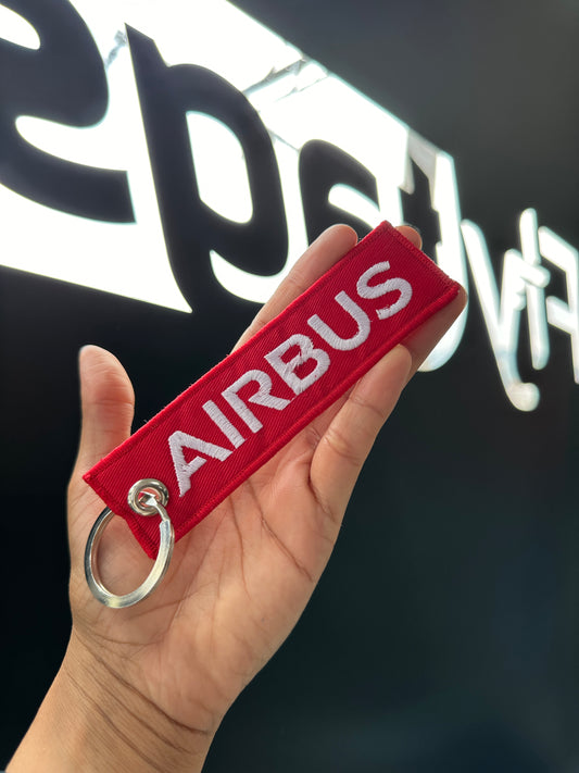 Llavero Bordado Airbus Rojo