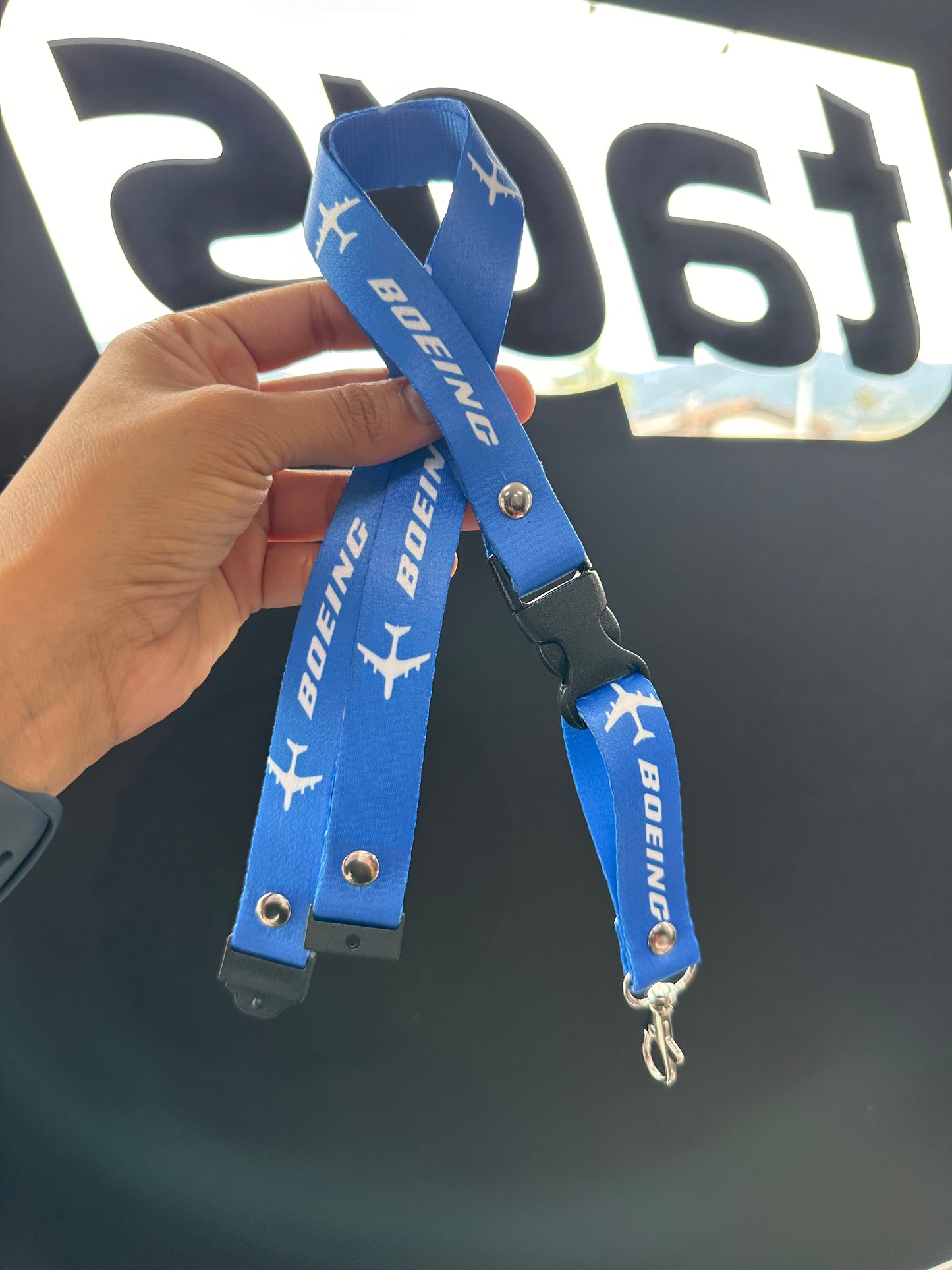 Lanyard Boeing Azul claro