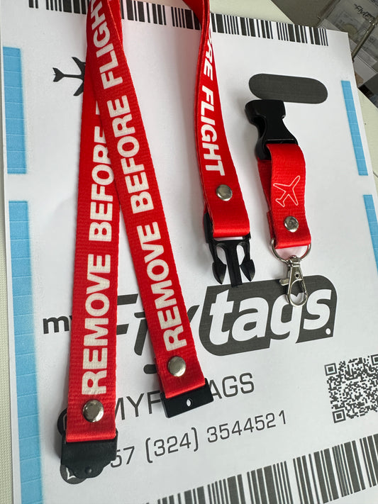 Lanyard Remove before Flight Rojo