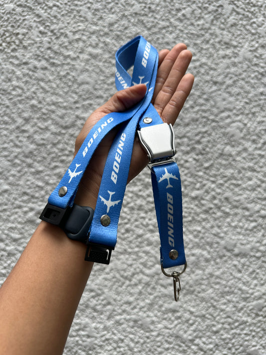 Lanyard Boeing Azul Claro Seat belt