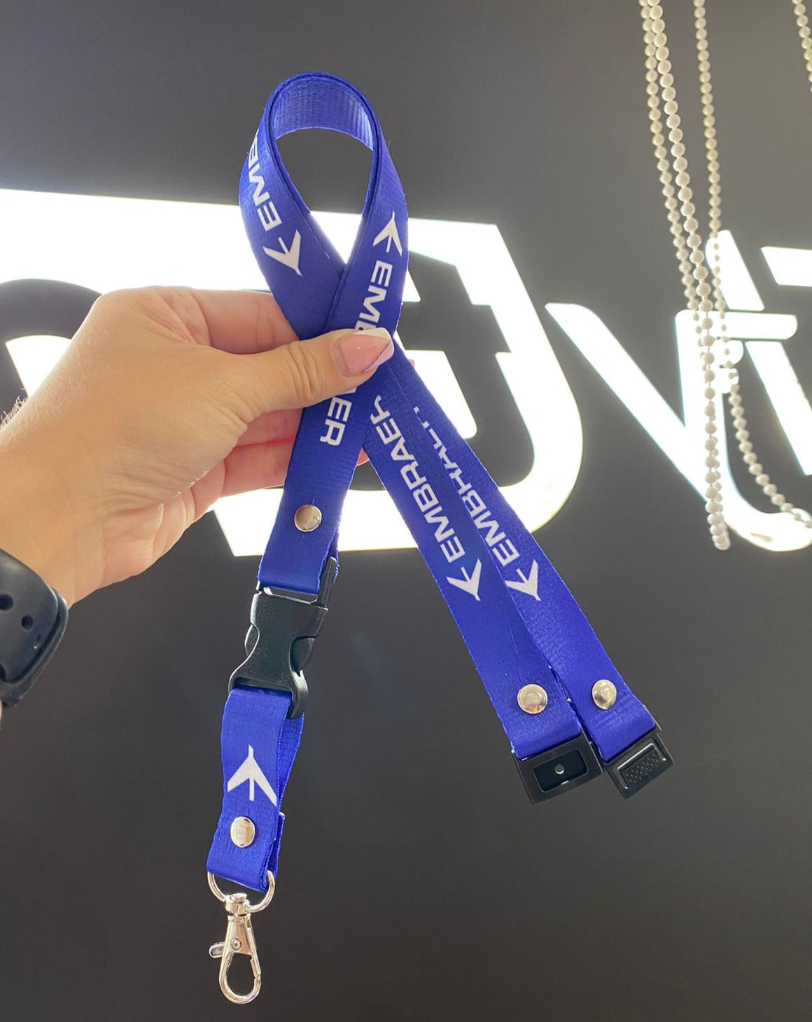 Lanyard Embraer Azul