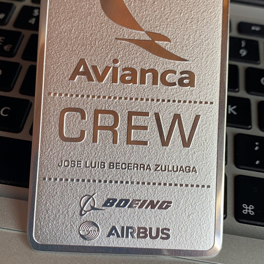Crew tag Avianca AIRBUS - BOEING
