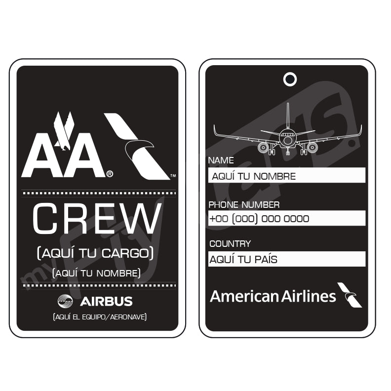 Crew tag American Airlines A320