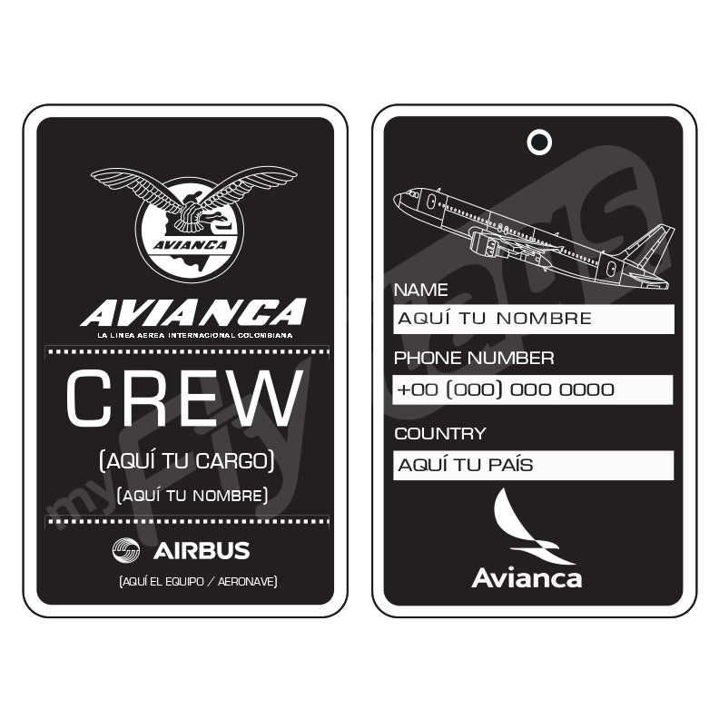 Crew tag Avianca A320 / A32S