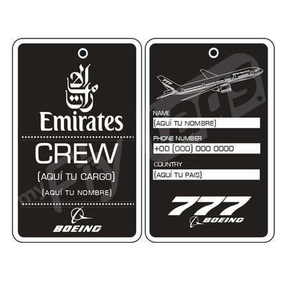 Crew Tag Metálico Emirates