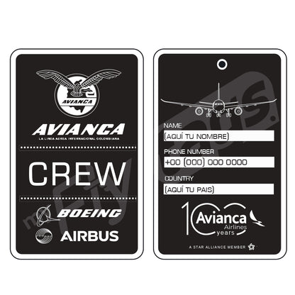 Crew tag Avianca AIRBUS - BOEING