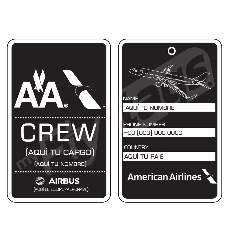 Crew tag American Airlines A320