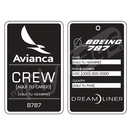 Crew tag Avianca B787