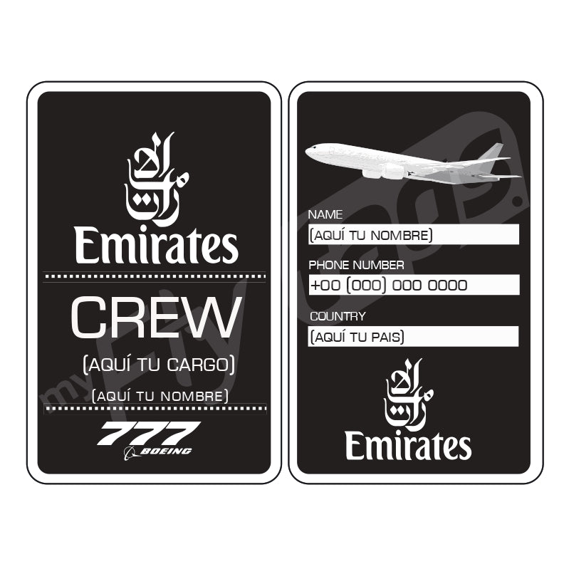 Crew Tag Metálico Emirates