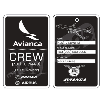 Crew tag Avianca AIRBUS - BOEING