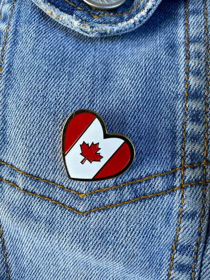 Pin bandera Canadá Corazón