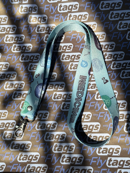 Lanyard Medicine azul celeste